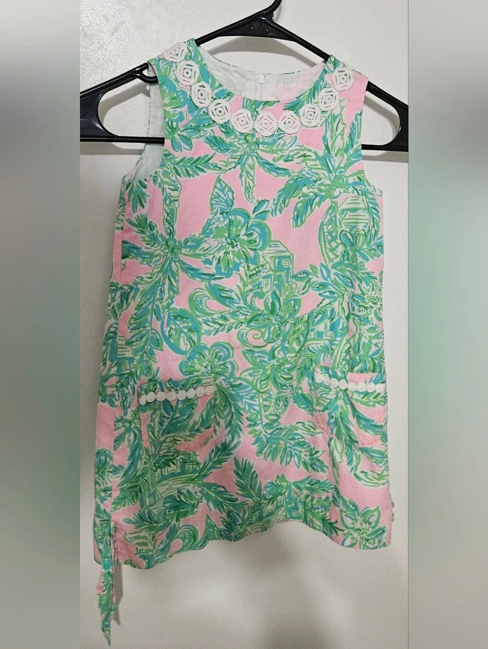Lilly Pulitzer Size 6 Girls Shift Dress Pink and Green